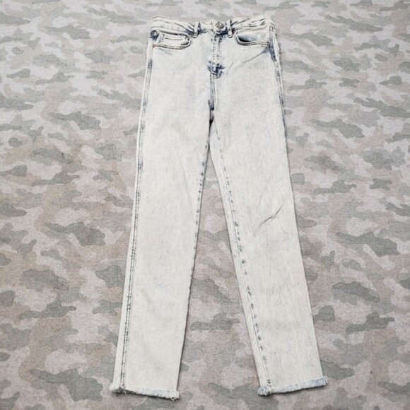 We The Free Jeans Womens 26 Blue Pockets Denim Light Wash Raw Hem - Picture 1 of 6